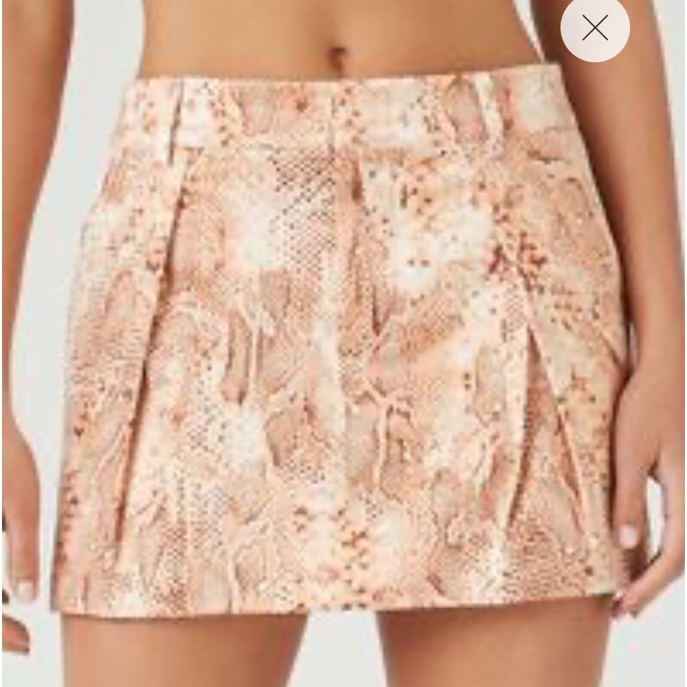 Satin Snake Print Mini Skirt Size Small NWT